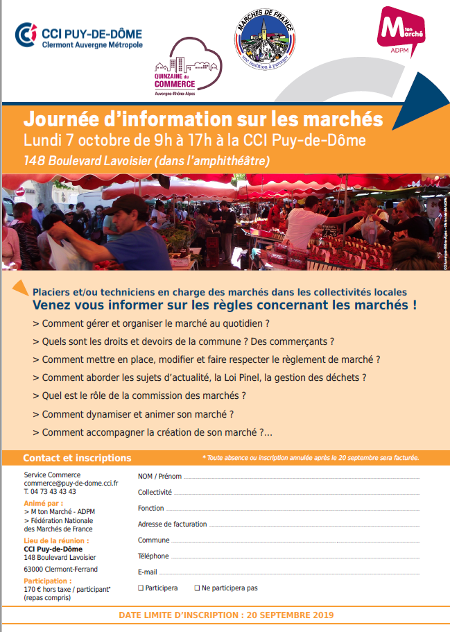 Journée d'infos marchés Journée d'infos marchés